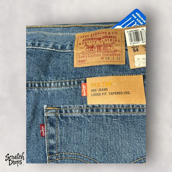 Levi's Men's 560 Loose Fit Tapered Leg Jeans W54 L32 Classic Comfortable Denim - Picture 5 of 5